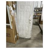 32" x 76" LH 6-Panel Steel Exterior Door in White
