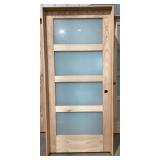 36" x 80" LH 4-Lite White Cedar Interior Door