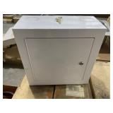 14"W White Metal Lock Box/Safe with Keys