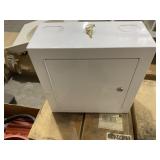 14"W White Metal Lock Box/Safe with Keys