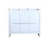 40" White Bathroom Vanity Base Cabinet without Top