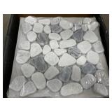 12" x 12" Black & White Pebbles Mosaic Tile x 39