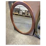 Wood Framed Oval Wall Mirror