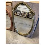 Rustic Gold Oval Wall Mirror