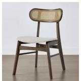 Set of 2 Dining Room Chairs w/ Woven Back