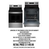 Whirlpool 30" Freestanding Electric Stove