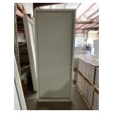 32" x 80" LH 1-Panel Steel Exterior Door in Ivory