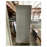 30" x 80" LH 6-Panel Steel Exterior Door in White