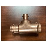 2" x 1-1/2" x 1" Brass Tee x2