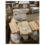 Pallet of (6) Elongated White Toilet Bowls