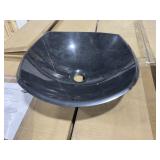 15" x 15" Natural Stone Sink in Black Marquine x 2