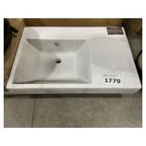 30" x 20" Porcelain Offset Single Bowl Sink-White