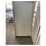 36" x 72" RH 6-Panel Steel Ext. Door in White