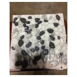 Black/White Stone Mosaic Tile x12