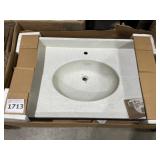 37" x 22.5" Single Bowl Vanity Top in White