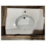 33" x 22" Single Bowl Vanity Top in White
