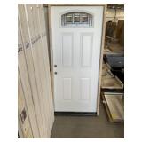 36" x 80" RH 4-Panel Steel Ext. Door in White