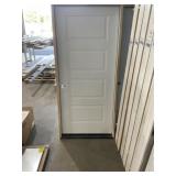 36" x 80" RH 4-Panel Steel Ext. Door in White