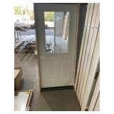 36" x 80" RH 1/2 View Steel Ext. Door in White