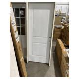 32" x 80" LH Steel 2-Panel Exterior Door in White