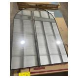 35" x 23.5" Arch-Top Mirror with Charcoal Frame