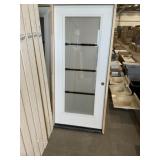 36" x 80" LH Steel Full-View Ext. Door in White