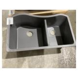 33" x 20" Undermount Siligrant Sink in Charcoal