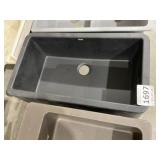 32" x 18" Single Bowl Siligrant Sink-Midnight Blk