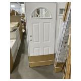 32" x 72" 4-Panel RH Steel Exterior Door in White