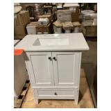 30" White Vanity w/ White Sink Top