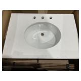 33" x 22" Single Bowl Vanity Top in White