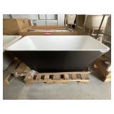 59" x 29-1/2" Black Acrylic Freestanding Bathtub