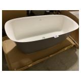Acquabella Gray/White Freestanding Bathtub