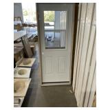 32" x 80" RH 1/2 Lite Steel Exterior Door in White