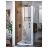 25" x 72" Frameless Hinged Shower Door
