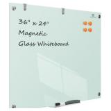 36" x 24" Magnetic Glass White Board