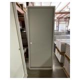 32" x 80" RH 1-Panel Steel Exterior Door in Ivory
