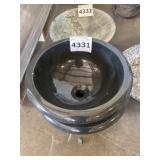 13-3/4" Round Black Polished Sink x 2