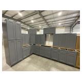 15Pc 36" Silvercreek Platinum Shaker Kitchen