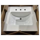 25" x 22" Single Bowl Vanity Top in White