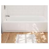 60" x 30" LH Porcelain Enameled Bathtub in White