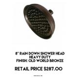 8" Rain Down Shower Head. Heavy Duty
