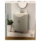 24" Gray Vanity w/ Sink Top