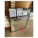 27" x 36" Rectangular Mirror w Black Metal Frame