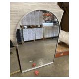 27" x 40" Arch-Top Mirror with Nickel Frame