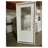 36" x 80" LH 3/4 View Steel Exterior Door-White
