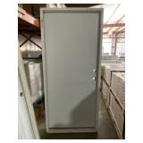 34" x 78" LH 1-Panel Steel Exterior Door in White