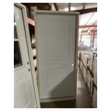 36" x 80" LH Steel 2-Panel Exterior Door in White