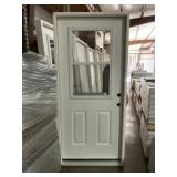 36" x 80" LH 1/2 View Steel Exterior Door-White