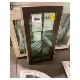 17.5" x 35.5" Brown Fixed Window x 2